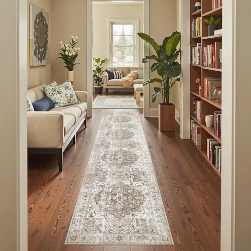 Vista 24 de jinchan Alfombra floral primaveral de 2 x 3 pies para entrada, alfombra desgastada lavable, de pelo corto, suave, pequeña, antideslizante, tapete