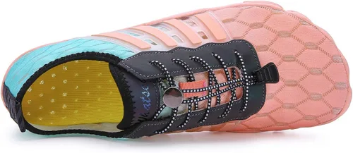 Vista 2 de Whatseaso Zapatos acuáticos para mujeres y hombres, de secado rápido, zapatos descalzos para buceo, natación, surf, aqua, caminar, playa, yoga