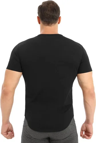 Vista 3 de BROKIG Camiseta de entrenamiento de gimnasio TDry Bold para hombre, ajuste casual, culturismo, camisas de manga corta para hombre