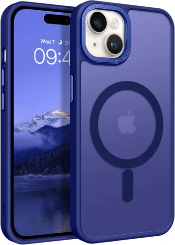Vista 11 de BENTOBEN Compatible con iPhone 15 Plus, Funda de teléfono magnética translúcida mate delgada a prueba de golpes [Compatible con MagSafe] Funda