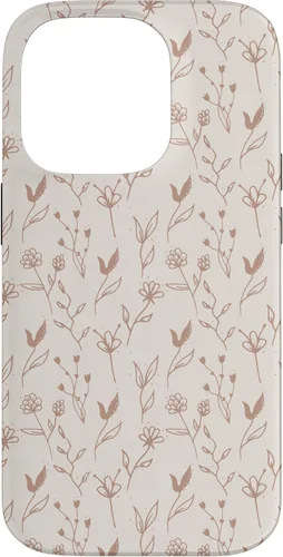 Vista 17 de iPhone 16 Hojas Botánico Flor Planta Línea Arte Terracota Case