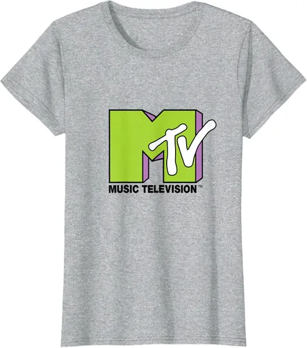 Vista 25 de Camiseta de tratamiento de relleno con logotipo MTV verde lima y morado, Negro, S Azul Marino
