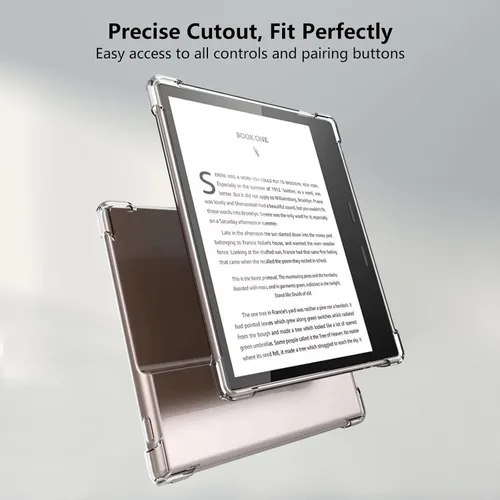 Vista 5 de Aircawin Funda transparente para Kindle Oasis de 7 pulgadas con protector de pantalla de vidrio templado, funda transparente para Kindle Oasis
