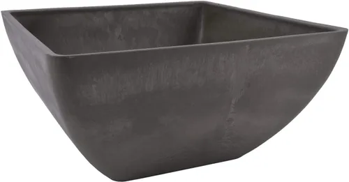 Vista 6 de PSW Pot Collection Maceta cuadrada compuesta de plástico, piedra y madera, de 12 x 6 pulgadas, sin orificio de drenaje (perforable), moderna maceta