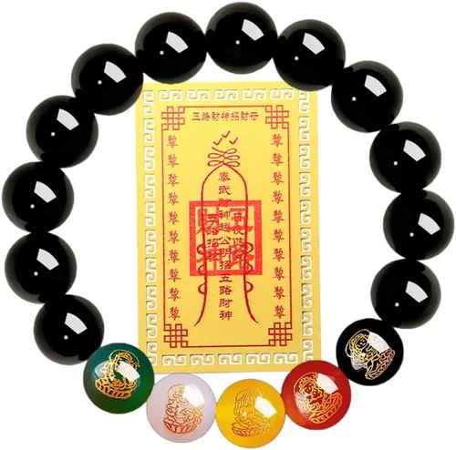 Vista 15 de Pulsera china de la riqueza y la suerte del Feng Shui para mujeres para atraer dinero, riqueza, éxito, pulseras de dinero con cuentas para mujer