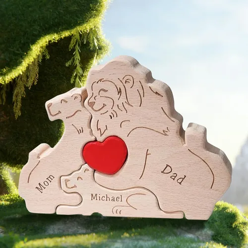 Vista 16 de Rompecabezas de madera personalizado con nombres familiares de 2 a 8, rompecabezas de madera de gato, rompecabezas de madera personalizable