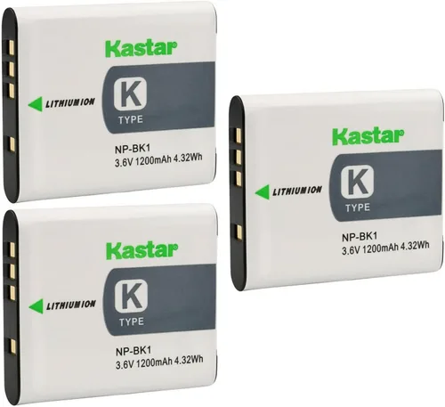 Vista 4 de Kastar Paquete de 1 batería de repuesto para batería Sony NP-BK1 NP-FK1, batería tipo K de Sony, cargador Sony BC-CSK, Sony Cyber-Shot DSC-W180