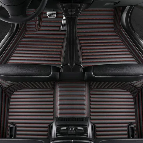 Vista 26 de Alfombrillas de cuero personalizadas para la parte delantera y trasera y de la tercera fila para automóvil, se adapta a la mayoría de SUV, sedán