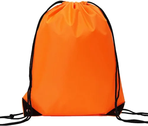 Vista 6 de CODOBON Mochila con cordón a granel Draw String Bags Cinch Bolsa de poliéster para deporte de gimnasio, Naranja, Classic