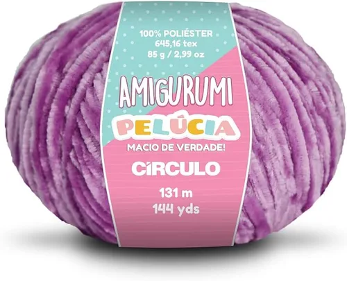 Vista 9 de Circulo - Hilo Amigurumi Pelucia, hilo especial de felpilla de terciopelo para amigurumi y manta, 144 yardas, peinado (1112 - crema)