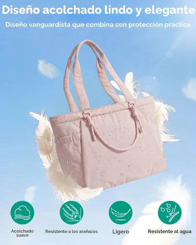 Vista 6 de BAGSMART Bolsa de yoga y pilates para mujer con asas, bolsa de gimnasio Rosa bebé