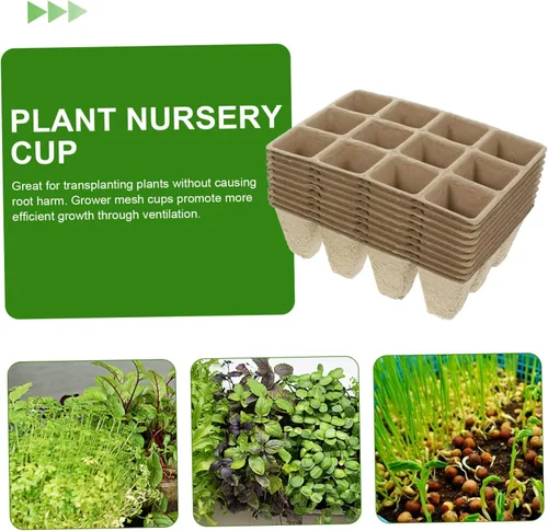 Vista 4 de Yardwe Juego de macetas de vivero para horticultura Suculentas Suelo Inicio Planta Invernadero titular de plantas desechables Traje floral