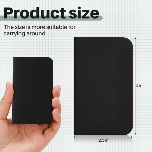 Vista 2 de Outus 36 piezas de mini cuadernos de bolsillo 2.5" x 4" de papel kraft, bloc de notas mini, cubierta blanda en masa, cuaderno de notas de bolsillo