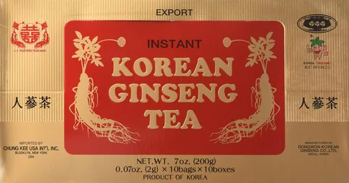 Vista 4 de Té instantáneo coreano Ginseng 100 bolsas de té - Peso neto 7 oz (200 g)