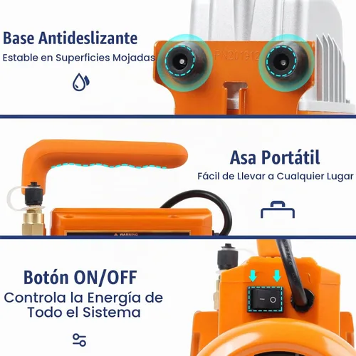 Vista 5 de BACOENG Bomba de vacío de 3.6CFM, bomba de vacío de CA de paleta rotativa de una etapa de 110 V 1/3 HP para sistema AUTO/HVAC R134a R410a R22
