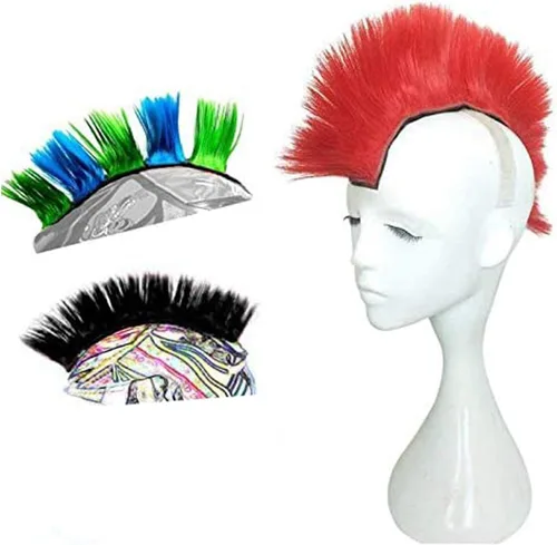 Vista 6 de Helmet Hawks Mohawk Pelucas sintéticas para bicicleta/casi casco/palo reutilizable diseño