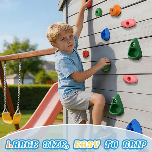 Vista 3 de 20 piezas de pared de escalada en roca para niños, agarres de pared de escalada en roca, kits de agarres de pared de escalada para adultos que