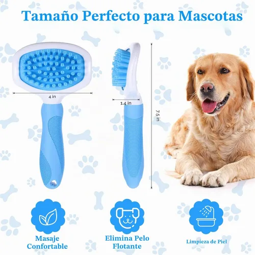 Vista 2 de Kacctyen Cepillo de baño de silicona para perros con mango antideslizante