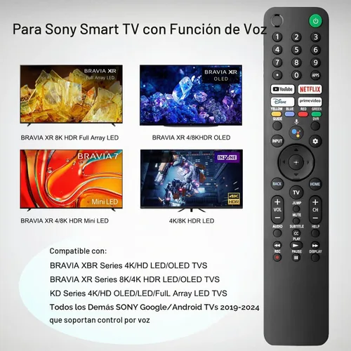 Vista 3 de para reemplazo remoto de TV Sony, con control de voz Mando a distancia Bravia