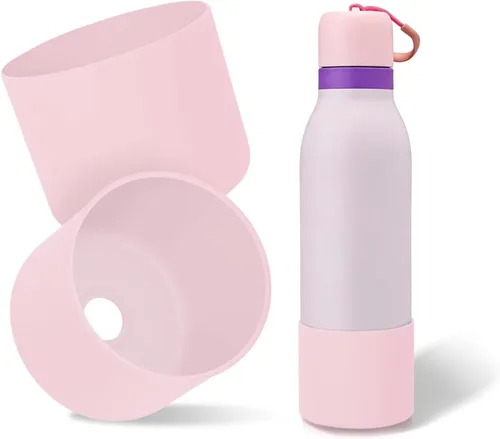 Vista 18 de 2 botas de silicona superiores para Owala FreeSip Twist de 24 onzas, funda inferior resistente a los arañazos, accesorios de botella de Owala