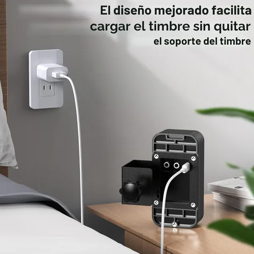 Vista 4 de Actualización de soporte antirrobo para timbre de video, no bloquea el sensor de movimiento del timbre, soporte de montaje sin taladro