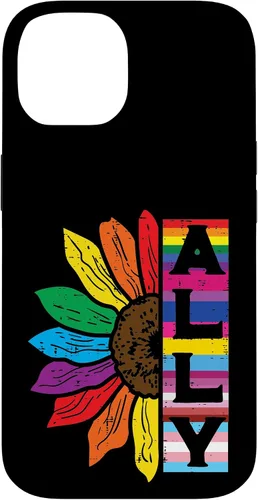 Vista 4 de iPhone 16 Lgbt Gay Ally Sunflower Rainbow Pride Flag Men Women Kids Case