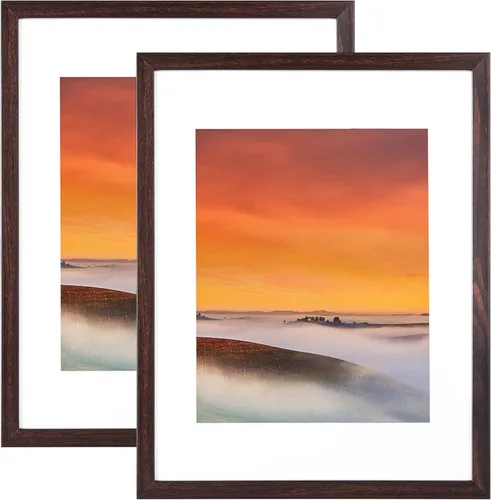 Vista 35 de Juego de 2 portarretratos de 4 x 6, para fotos de 3.5 x 5 pulgadas con paspartú o de 4 x 6 pulgadas sin paspartú para mesa y montaje en pared