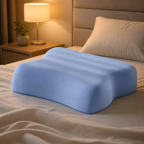 Vista 3 de Ergonomic Cervical Pillow with Height Adjustment Pad Skin-Friendly Ergonomic Pillow for Broad-Shouldered Adults, Blue