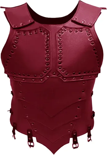 Vista 3 de Armadura medieval para el pecho para hombre, disfraz de caballero de caballero, armadura de cuero vikingo, LARP, Halloween, fiesta de cosplay