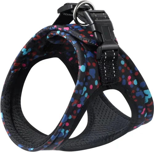 Vista 10 de Arnés de chaleco para perro, velcro ajustable sin tirones con almohadilla de esponja suave y asa reflectante, ganchos de correa de metal