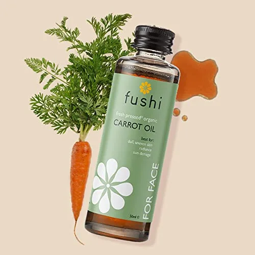 Vista 2 de Aceite de zanahoria Fushi recién prensado rico en betacaroteno vitaminas A B C D y E y ácidos grasos esenciales mejor para la piel dañada por el sol
