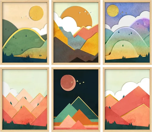 Vista 51 de Juego de galería de collage enmarcado para pared, diseño de plantas de flores de William Morris, ilustraciones de naturaleza silvestre, moderno