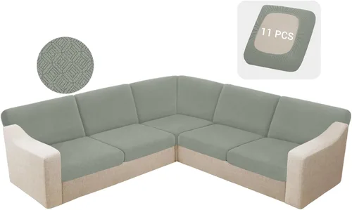 Vista 33 de HDCAXKJ - Fundas impermeables para cojín de sofá modular, fundas elásticas para cojín de sofá de esquina, fundas protectoras de muebles de jacquard