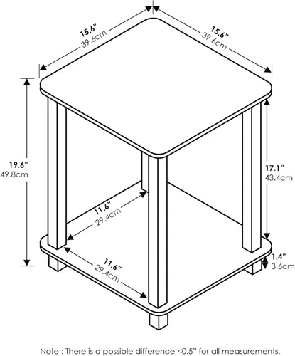 Vista 6 de Furinno Jaya - Soporte de entretenimiento grande para TV de hasta 55 pulgadas, roble francés gris/negro, juego de 2 mesas auxiliares, roble francés