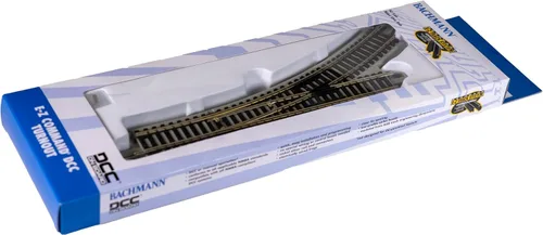 Vista 4 de Bachmann Trains - E-Z COMMAND DCC EQUIPPED TURNOUT – IZQUIERDA - PISTA E-Z DE PLATA NÍQUEL Con Roadbed Gris - Escala HO, Mediana