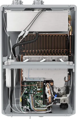 Vista 8 de Rheem Prestige - Calentador de agua sin tanque de gas natural interior de alta eficiencia 9.5GPM