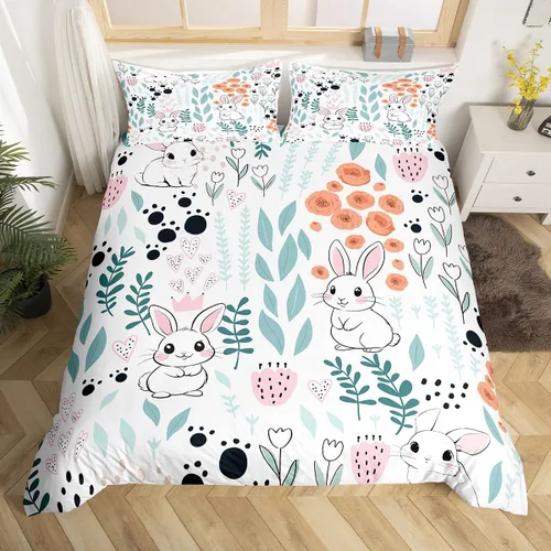 Vista 30 de Erosebridal Juego de ropa de cama individual de animales de la selva para niñas y niños, funda de edredón de elefante oso, tigre, león, safari