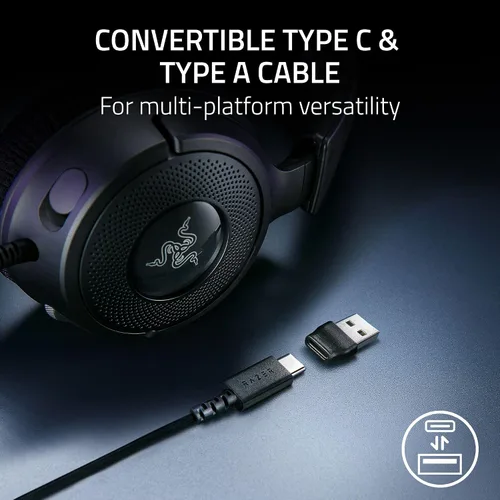 Vista 6 de Auriculares Razer Kraken V4 X con cable para juegos: Controladores de 40 mm - Micrófono cardioide - Almohadillas de espuma viscoelástica
