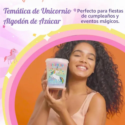 Vista 6 de Unicornucopia Algodón de Azúcar 3oz - Algodón de Azúcar Arcoíris de 6 Sabores - Caramelo de Fiesta de Cumpleaños de Unicornio para Bolsas de Fiesta