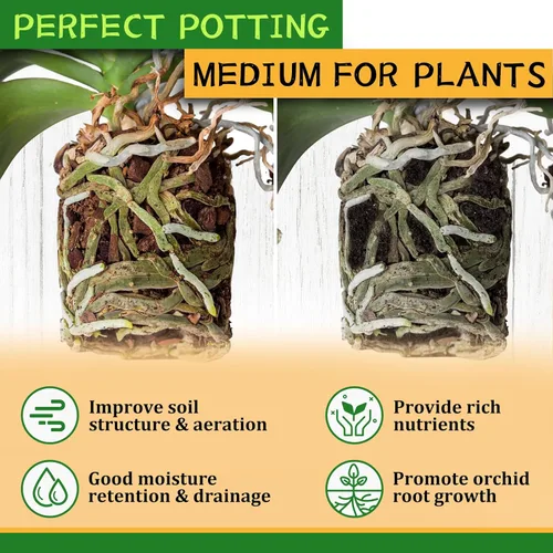 Vista 4 de Legigo Corteza Orgánica para Macetas de Orquídeas de 2 Cuartos de Galón - Mezcla Totalmente Natural de Corteza de Orquídea para Macetas, Astillas