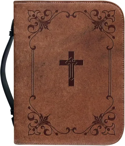 Vista 20 de Cubierta de la Biblia de diseño personalizado Funda de libro con cremallera de cuero PU Funda de transporte de Biblia multifunción Regalo