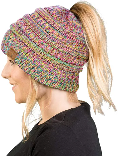 Vista 12 de Funky Junque - Gorro para mujer con ranura para cola de caballo