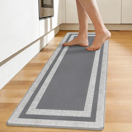 Vista 19 de Tapetes antifatiga para suelo de cocina, tapetes acolchados antifatiga de cocina de 17.3 x 27.5 pulgadas, impermeables, antideslizantes, de pie