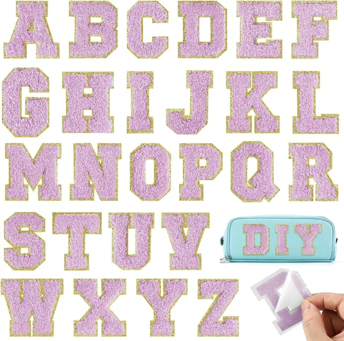 Vista 9 de Parches autoadhesivos de felpilla con letras A-Z, color negro, para ropa de tela, 26 piezas