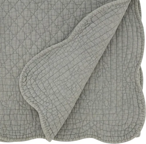Vista 2 de Saro Lifestyle Camino de mesa acolchado con encanto, 100% algodón, 16 x 72 pulgadas, azul-gris