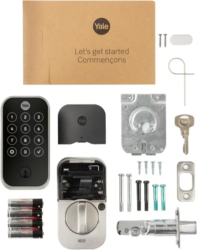 Vista 9 de Yale Assure Lock 2 Touch - Cerradura de puerta de entrada inteligente con llave de níquel satinado con teclado de pantalla táctil conectado