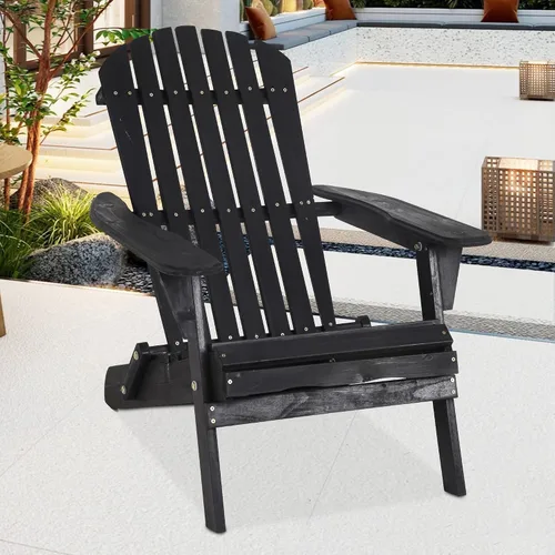 Vista 2 de PayLessHere Sillas Adirondack resistentes a la intemperie con madera de pino texturizada para patio, césped, jardín, terraza, piscina, playa, hoguera