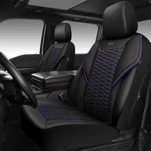 Vista 13 de CAR PASS Juego completo de fundas para asientos de coche de malla de espuma 3D de cuero, fundas para asientos de coche de malla transpirable