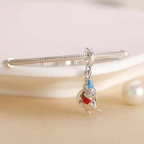 Vista 3 de BEEUVIP Stitch & Mouse Charm de plata de ley 925 con cuentas caladas para pulseras y collares con circonita cúbica 5A, cumpleaños, día de la madre