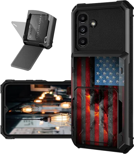 Vista 18 de Funda tipo cartera para Samsung Galaxy A54 5G con ranura para tarjetero, funda con tapa híbrida de doble capa, resistente, a prueba de golpes, funda